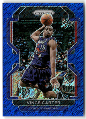 Basketball NBA Vince Carter 2021-22 Panini Prizm Basketball #246 Blue Shimmer Prizm 11/30 Toronto Raptors Trading Card Original