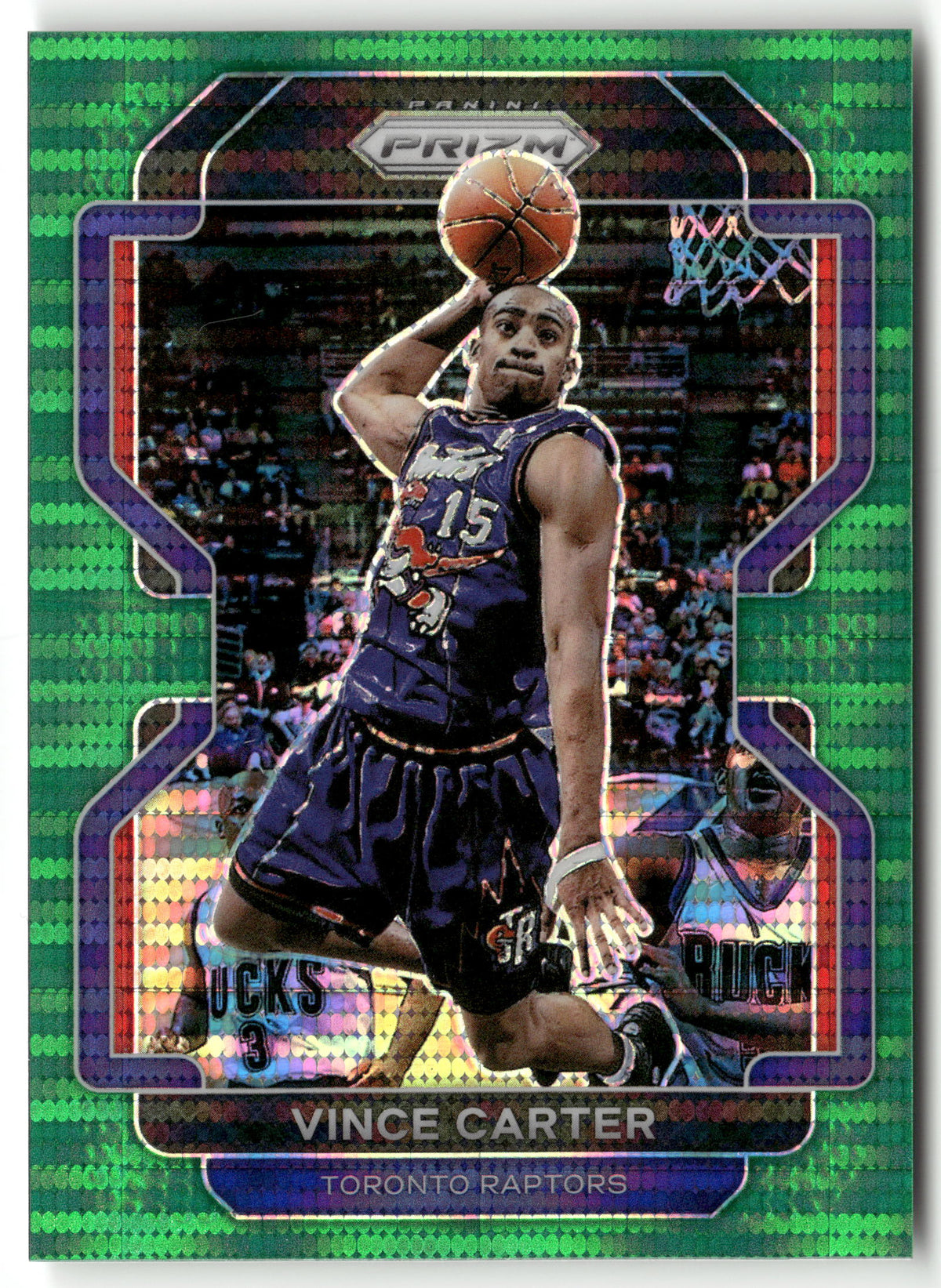 Basketball NBA Vince Carter 2021-22 Panini Prizm Basketball #246 Green Pulsar Prizm SP 12/25 Toronto Raptors Trading Card Original
