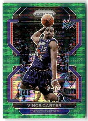 Basketball NBA Vince Carter 2021-22 Panini Prizm Basketball #246 Green Pulsar Prizm SP 12/25 Toronto Raptors Trading Card Original