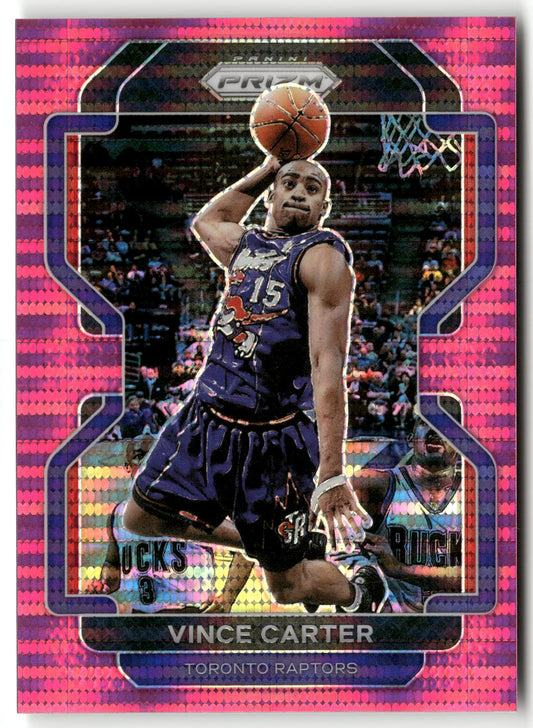Basketball NBA Vince Carter 2021-22 Panini Prizm Basketball #246 Pink Pulsar Prizm 27/42 Toronto Raptors Trading Card Original