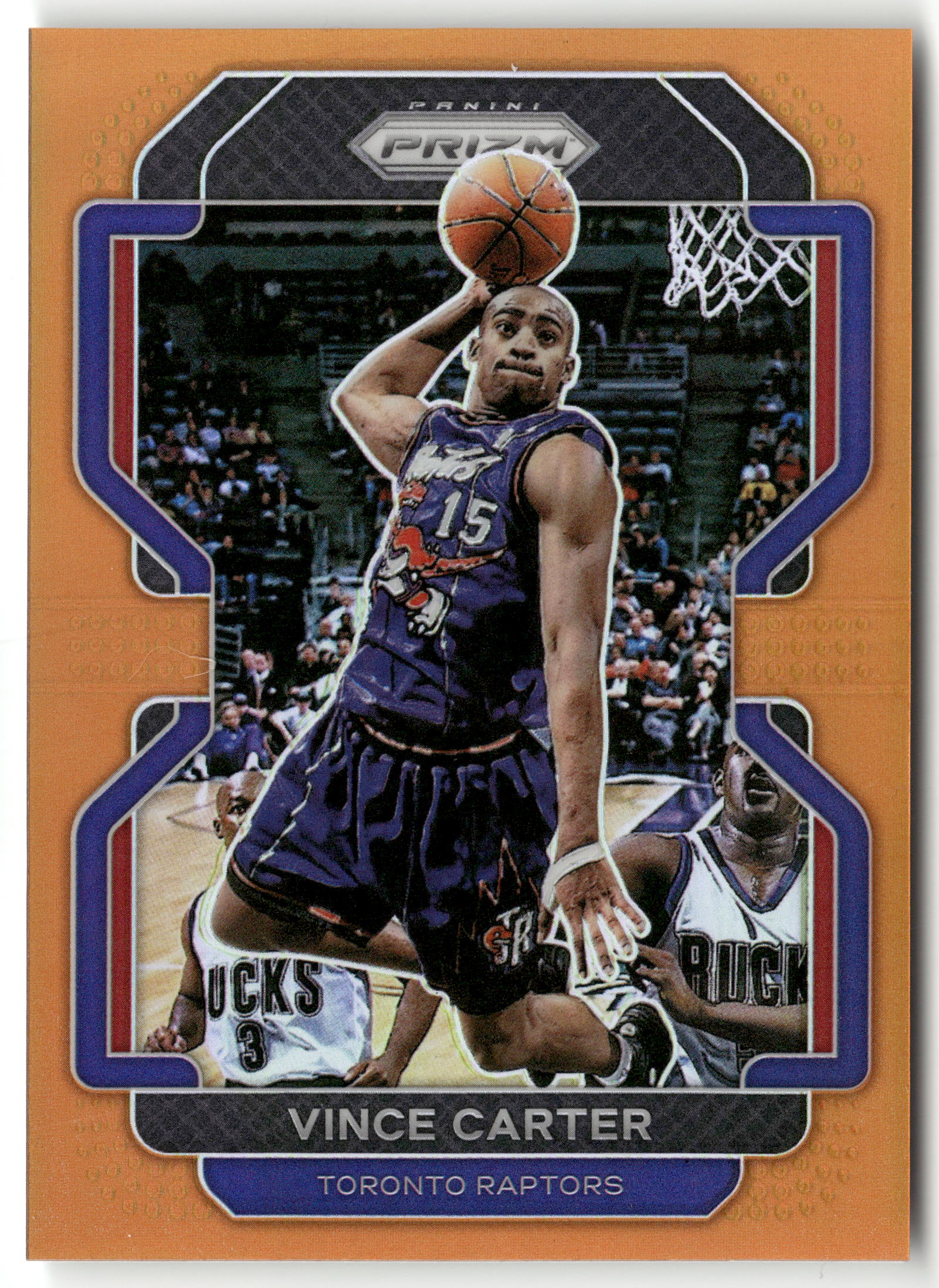 Basketball NBA Vince Carter 2021-22 Panini Prizm Basketball #246 True Orange Prizm 36/49 Toronto Raptors Trading Card Original