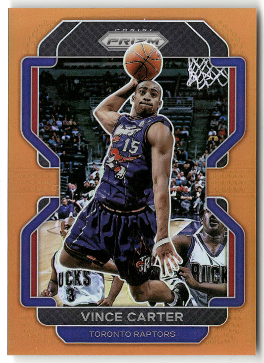 Basketball NBA Vince Carter 2021-22 Panini Prizm Basketball #246 True Orange Prizm 36/49 Toronto Raptors Trading Card Original