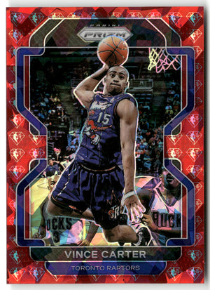 Basketball NBA Vince Carter 2021-22 Panini Prizm #246 75th NBA Diamond Red SSP 05/75 Toronto Raptors Trading Card Original