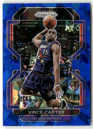 Basketball NBA Vince Carter 2021-22 Panini Prizm #246 Blue Cracked Ice Prizm /125 Toronto Raptors Trading Card Original