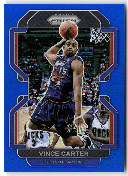 Basketball NBA Vince Carter 2021-22 Panini Prizm Basketball #246 True Blue Prizm /199 Toronto Raptors Trading Card Original