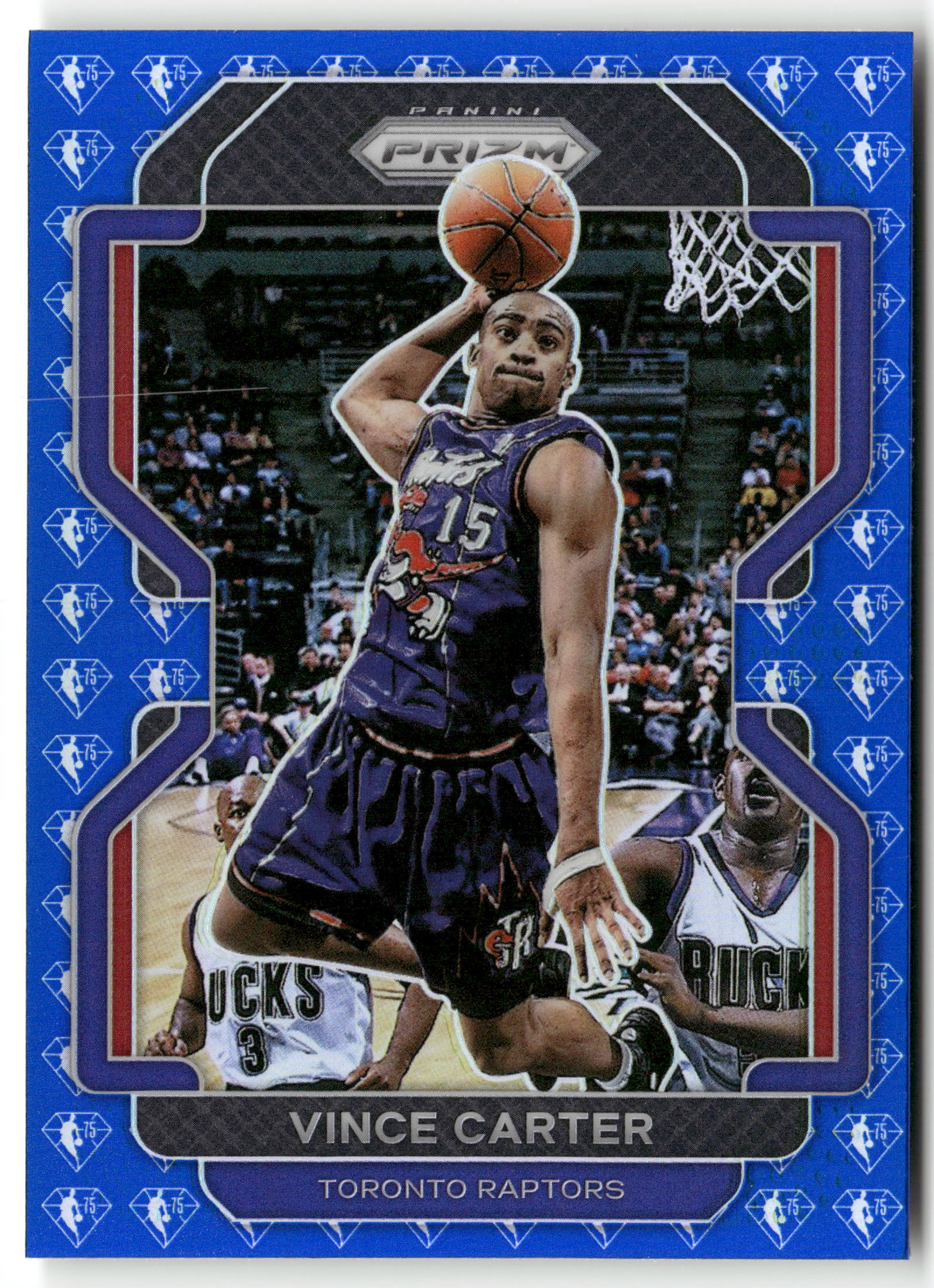 Basketball NBA Vince Carter 2021-22 Panini Prizm Basketball #246 Blue Diamond 75th Anniversary NBA Toronto Raptors Trading Card Original
