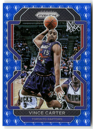 Basketball NBA Vince Carter 2021-22 Panini Prizm Basketball #246 Blue Diamond 75th Anniversary NBA Toronto Raptors Trading Card Original