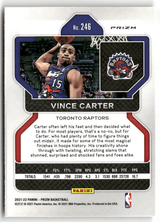 Basketball NBA Vince Carter 2021-22 Panini Prizm Basketball #246 Ornage Cracked Ice Toronto Raptors Trading Card Original