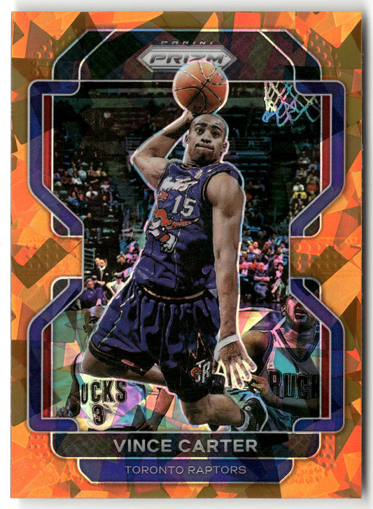 Basketball NBA Vince Carter 2021-22 Panini Prizm Basketball #246 Ornage Cracked Ice Toronto Raptors Trading Card Original