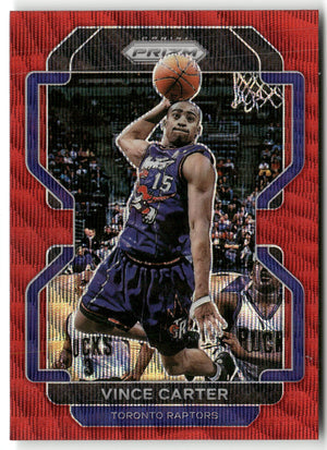 Basketball NBA Vince Carter 2021-22 Panini Prizm Basketball #246 Red Wave Prizm Toronto Raptors Trading Card Original
