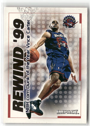 Basketball NBA Vince Carter 1999-00 Fleer Skybox Impact #40 of 40 RN Rewind '99 Toronto Raptors Trading Card Original