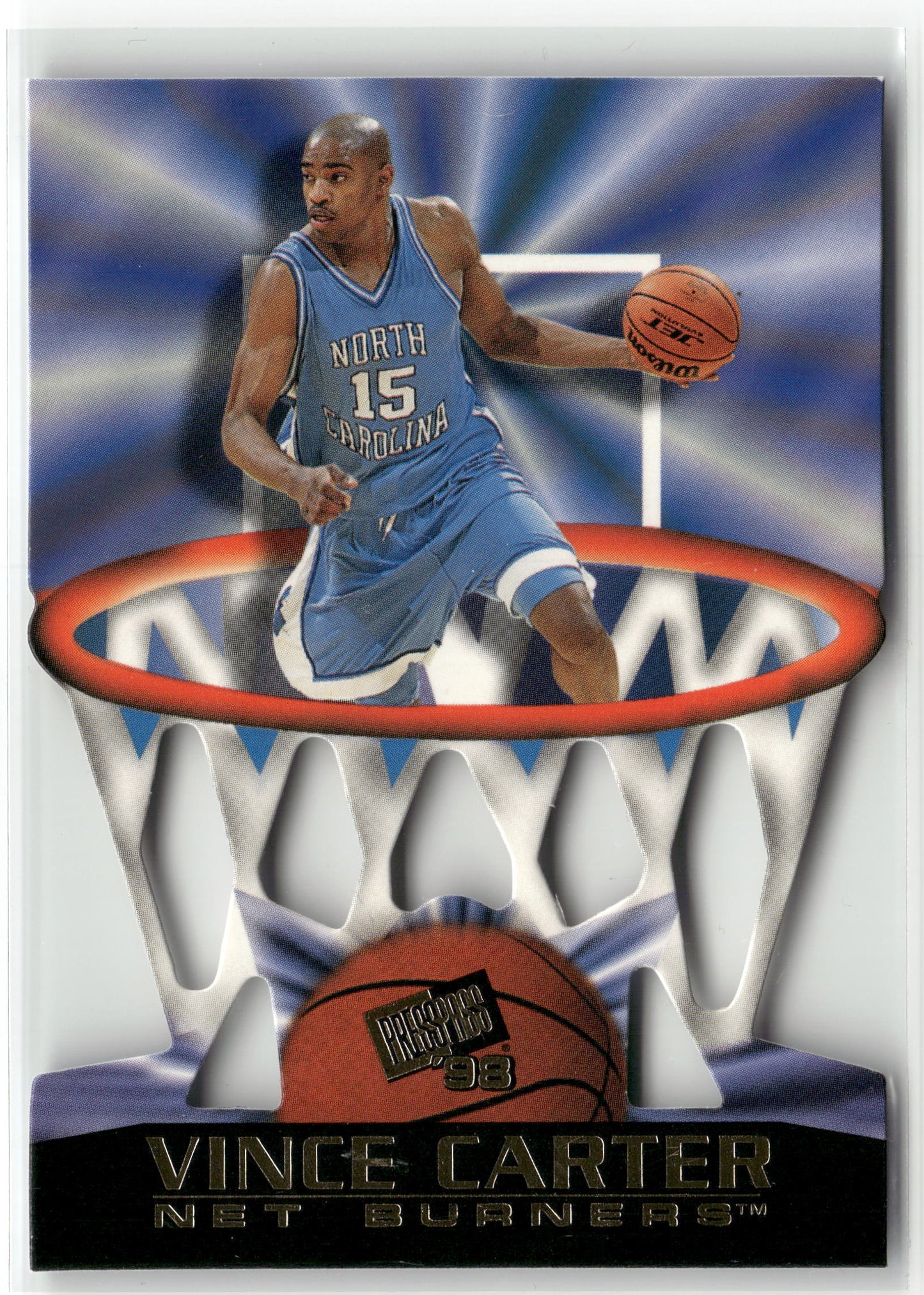 Basketball NBA Vince Carter 1998 Press Pass Prestige Net Burners #NB 4 Net Burners North Carolina Trading Card Original
