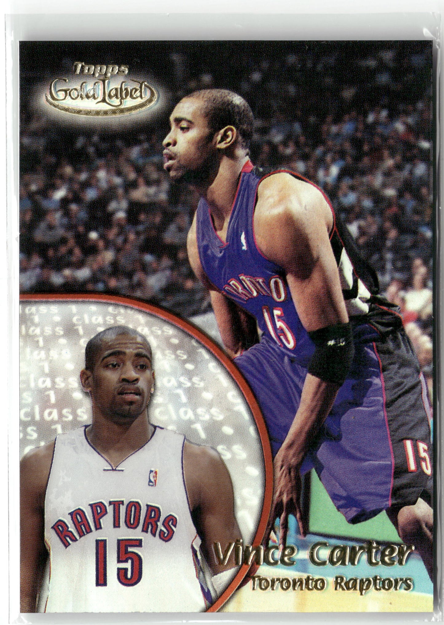 Basketball NBA Vince Carter 2000-01 Topps Gold Label #69 Refractor Toronto Raptors Trading Card Original