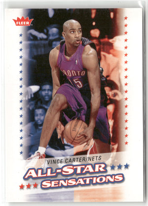 Basketball NBA Vince Carter 2008-09 NBA Fleer #AS-25 All-Star Sensations New Jersey Nets Trading Card Original
