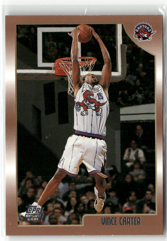 Basketball NBA Vince Carter 1998-99 Topps #199 Rookie Card Toronto Raptors Rookie Card RC Trading Card Original