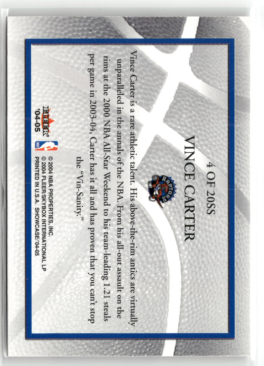 Basketball NBA Vince Carter 2004-05 Fleer Showcase #4 of 20SS Supreme Showcase Toronto Raptors Trading Card Original
