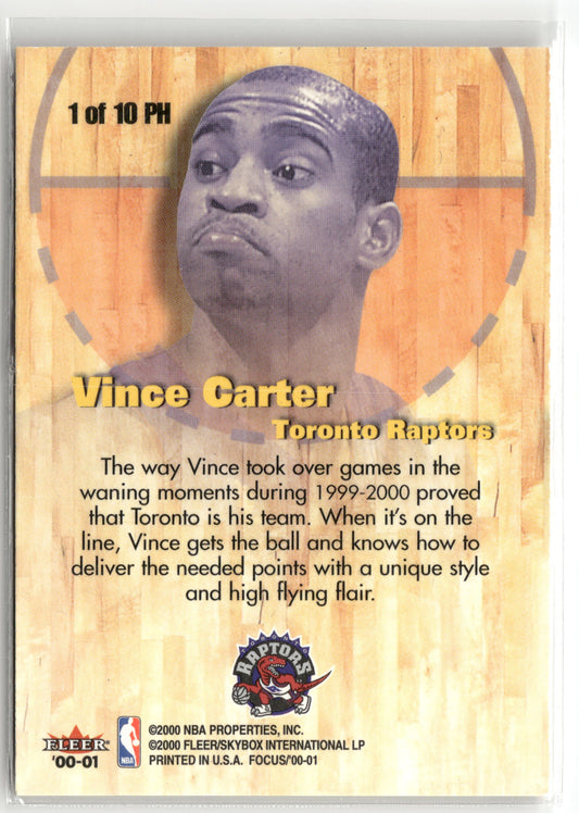 Basketball NBA Vince Carter 2000-01 Fleer Focus #1 of 10 PH Planet Hardwood Toronto Raptors Trading Card Original