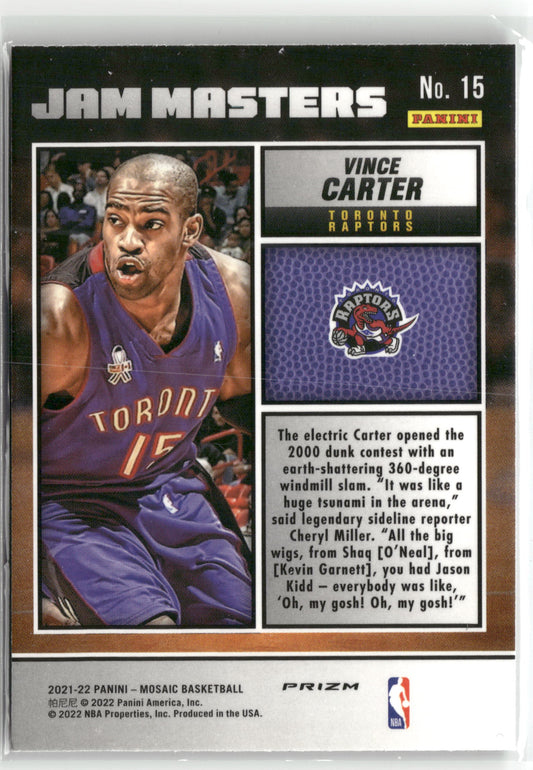 Basketball NBA Vince Carter 2021-22 Panini Mosaic Basketball #15 Jam Masters Green Toronto Raptors Trading Card Original