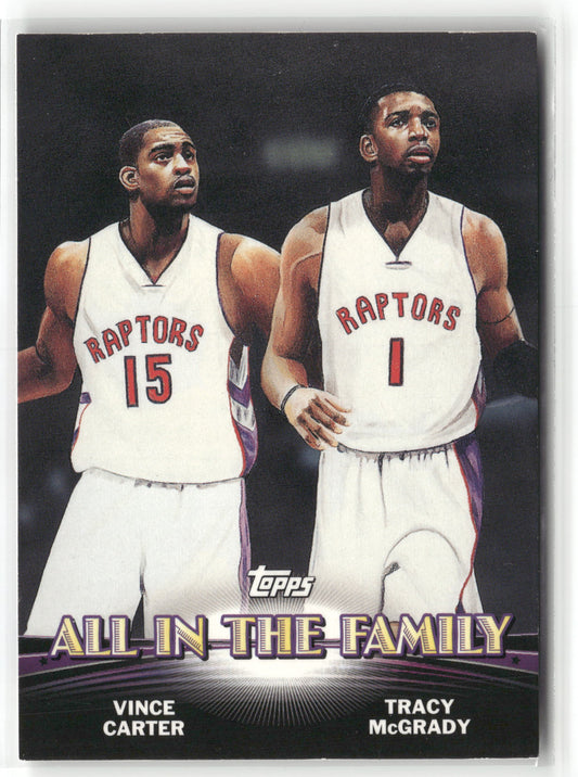 Basketball NBA Vince Carter / Tracy McGrady 2000 Topps All in the Family #TC5 Toronto Raptors Trading Card Original