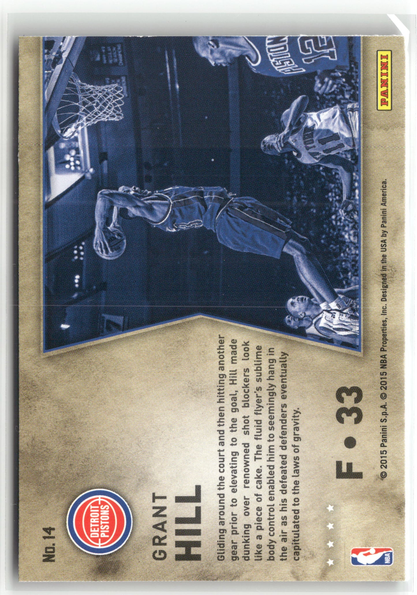 Basketball NBA Grant Hill 2015-16 Panini NBA High Flyers #14 Detroit Pistons Trading Card Original