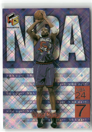 Basketball NBA Vince Carter 1999-00 Upper Deck HoloGrFX NBA 24/7 #N3 Toronto Raptors Trading Card Original