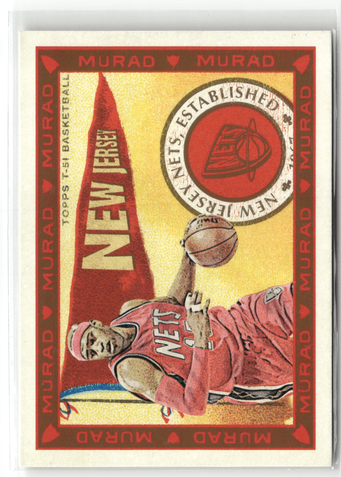Basketball NBA Vince Carter 2009 Topps T-51 Murad Basketball #19 New Jersey Nets Trading Card Original