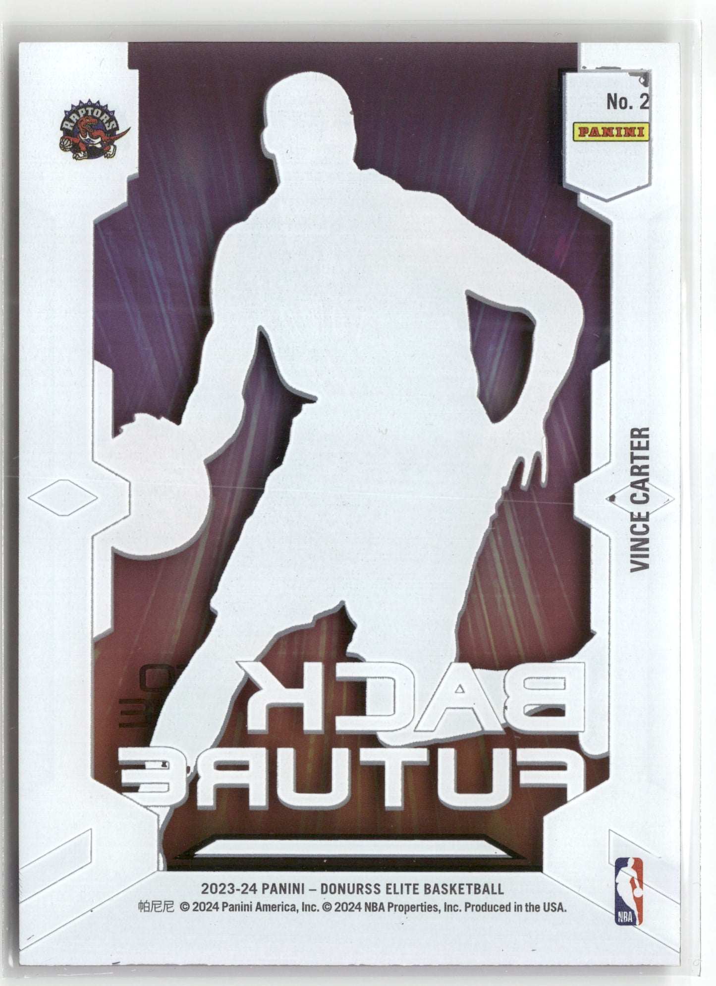 Basketball NBA Vince Carter 2023-24 Panini Donruss Elite Basketball #2 Back to the Future Toronto Raptors Trading Card Original