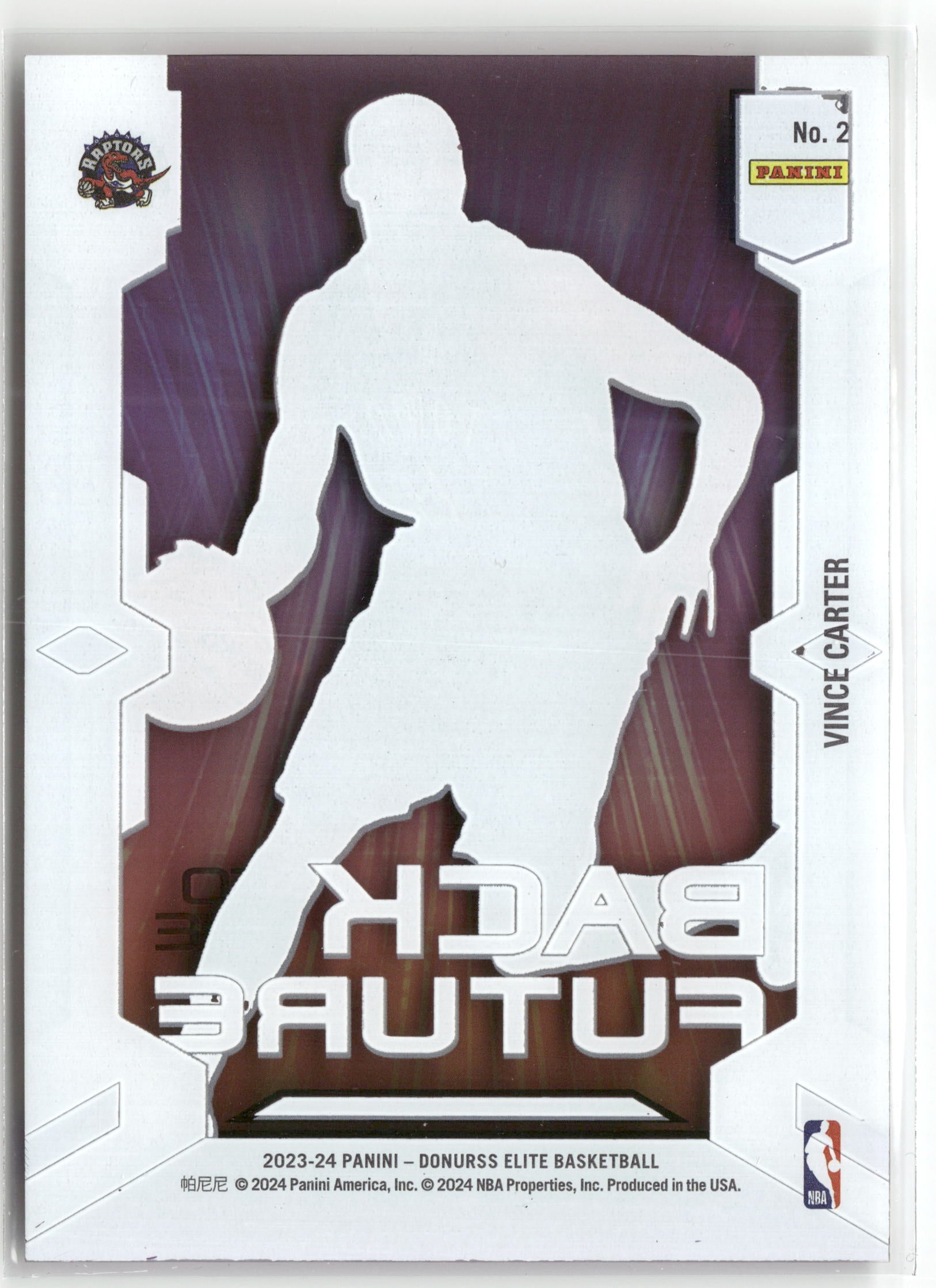 Basketball NBA Vince Carter 2023-24 Panini Donruss Elite Basketball #2 Back to the Future Toronto Raptors Trading Card Original