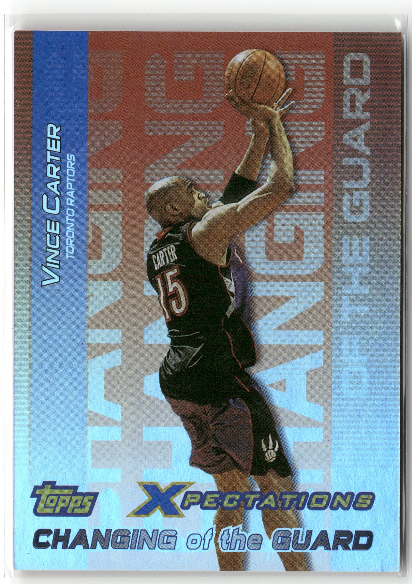 Basketball NBA Vince Carter 2001 Topps Xpectations #CG3 Changing of the Guard Refractor Toronto Raptors Trading Card Original