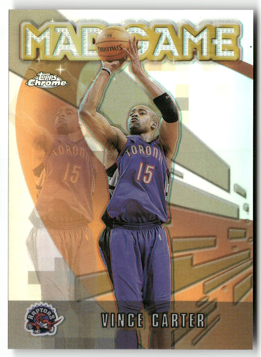 Basketball NBA Vince Carter 2002-03 Topps Chrome Mad Game #MG4 Refractor Toronto Raptors Trading Card Original