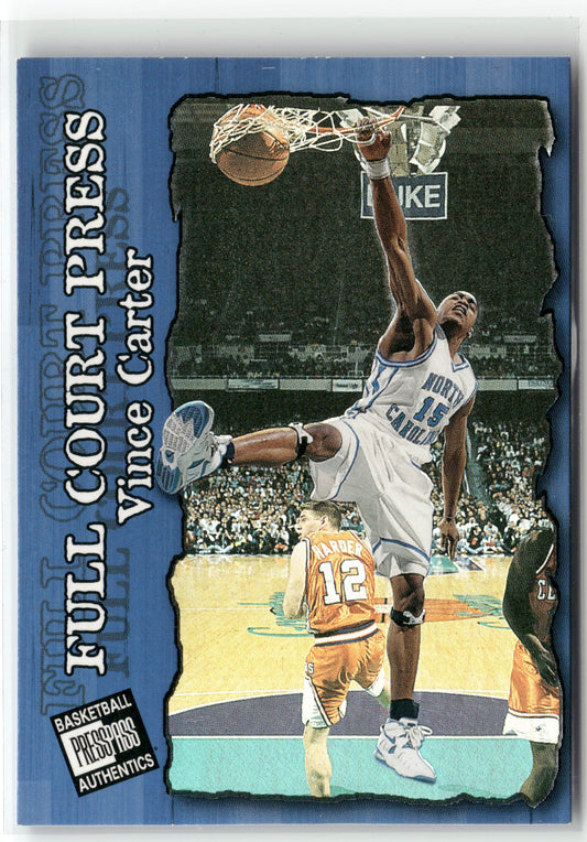 Basketball NBA Vince Carter 1998 Press Pass Basketball Authentics #FP 4/12 Full Court Press Toronto Trading Card Original