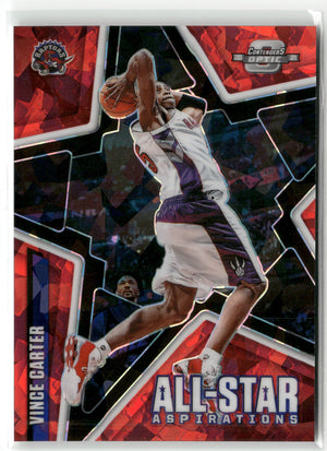 Basketball NBA Vince Carter 2020-21 Panini Contenders Optic Basketball #18 All-Star Aspirations Red Cracked Ice Toronto Raptors Trading Card Original