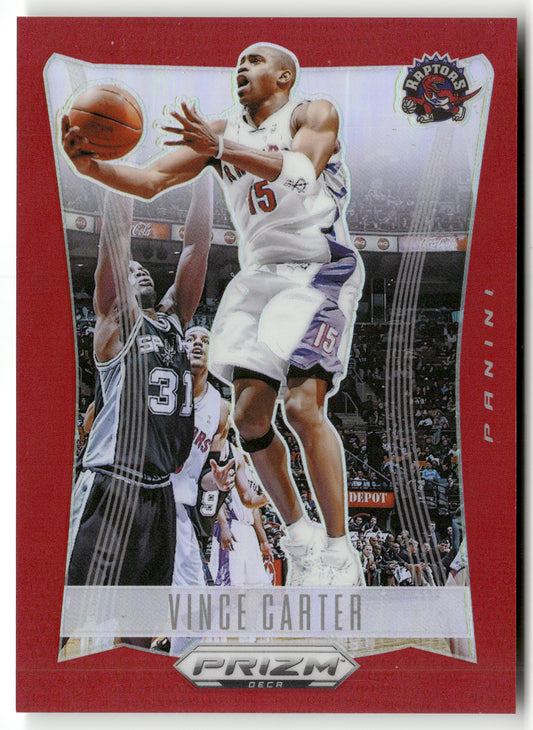 Basketball NBA Vince Carter 2023-24 Panini Prizm Deca Basketball #32 True Red /199 Toronto Raptors Trading Card Original