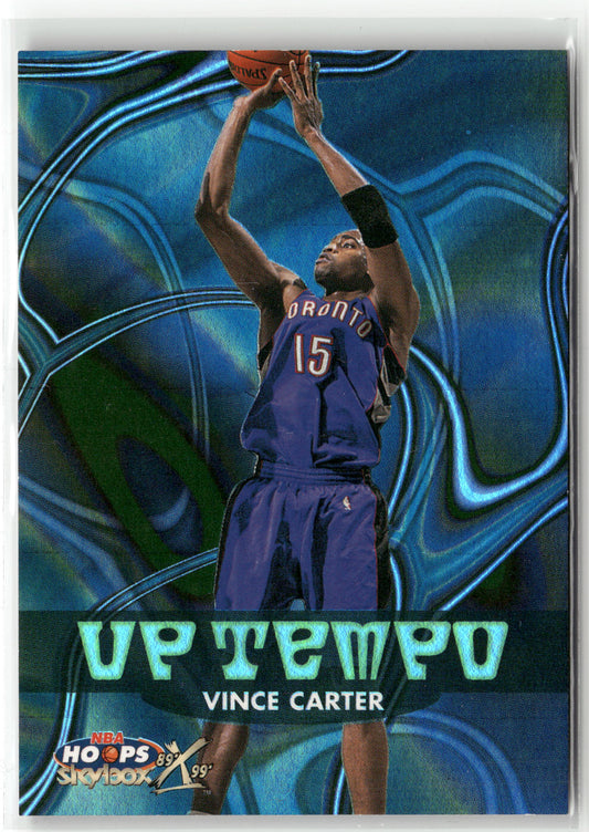 Basketball NBA Vince Carter 1999-00 NBA Hoops Skybox #8 of 15 VT Up Tempo 1594/1989 Toronto Raptors Trading Card Original