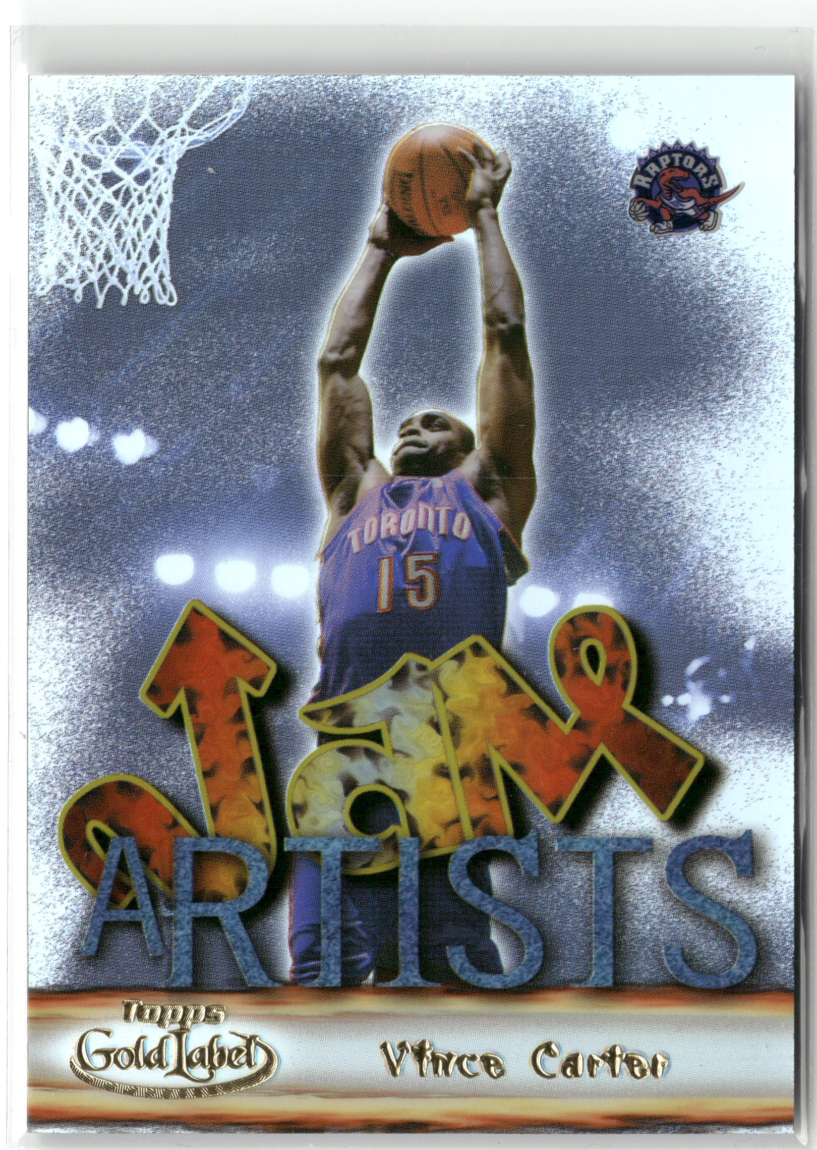 Basketball NBA Vince Carter 2000 Topps Gold Label #JA1 Jam Artists Toronto Raptors Trading Card Original