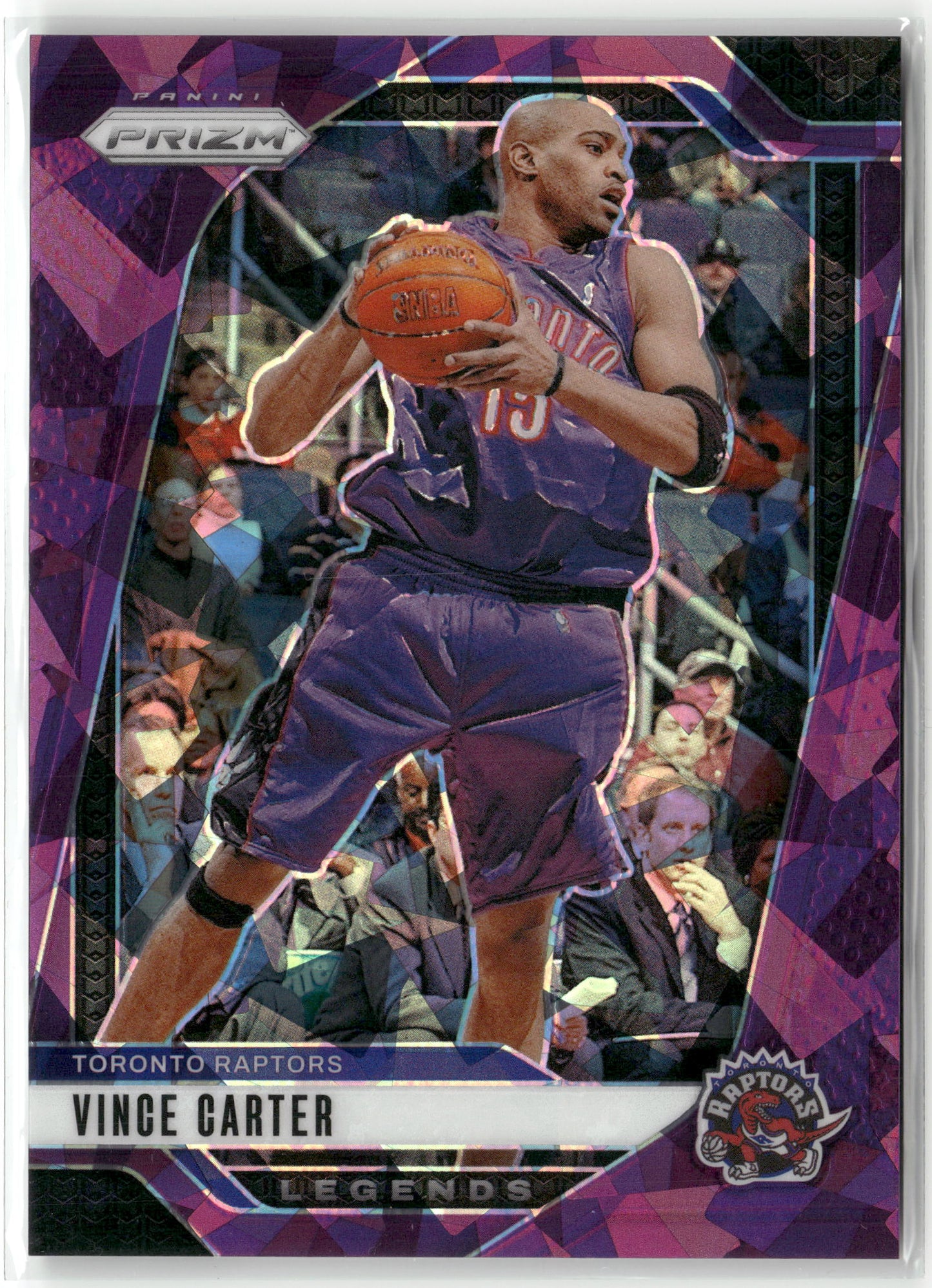Basketball NBA Vince Carter 2024-25 Panini Prizm Basketball #295 Purple Cracked Ice Color Match /149 Toronto Raptors Trading Card Original