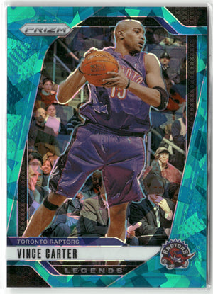 Basketball NBA Vince Carter 2024-25 Panini Prizm Basketball #295 Teal Cracked Ice Prizm /225 Toronto Raptors Trading Card Original