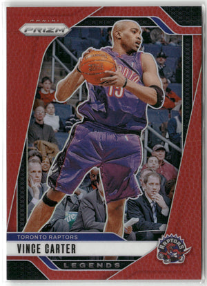Basketball NBA Vince Carter 2024-25 Panini Prizm Basketball #295 True Red Prizm /225 Toronto Raptors Trading Card Original