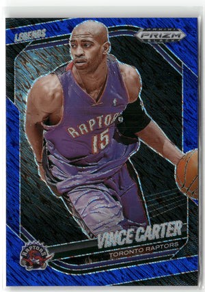 Basketball NBA Vince Carter 2024-25 Panini Prizm Black Basketball #278 Blue Shimmer Prizm /35 Toronto Raptors Trading Card Original