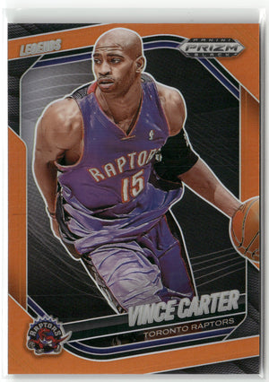 Basketball NBA Vince Carter 2024-25 Panini Prizm Black Basketball #278 True Orange Prim /49 Toronto Raptors Trading Card Original