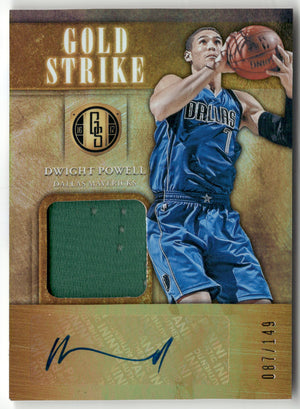 Basketball NBA Dwight Powell 2016-17 Panini Gold Standard Basketball #27 Gold Strike Auto Relic /149 Game Worn Dallas Mavericks Trading Card Original