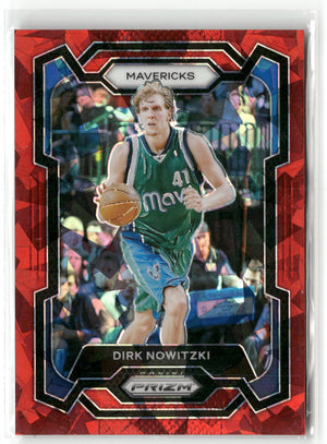 Basketball NBA Dirk Nowitzki 2023-24 Panini Prizm Basketball #187 Red Cracked Ice Dallas Mavericks Trading Card Original