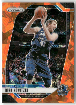 Basketball NBA Dirk Nowitzki 2024-25 Panini Prizm Basketball #272 Orange Cracked Ice Dallas Mavericks Trading Card Original