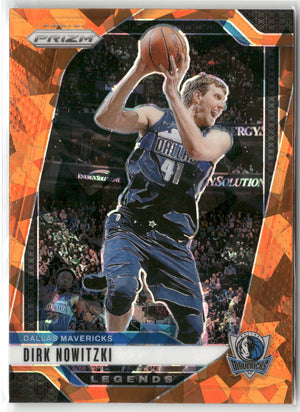 Basketball NBA Dirk Nowitzki 2024-25 Panini Prizm Basketball #272 Orange Cracked Ice Dallas Mavericks Trading Card Original