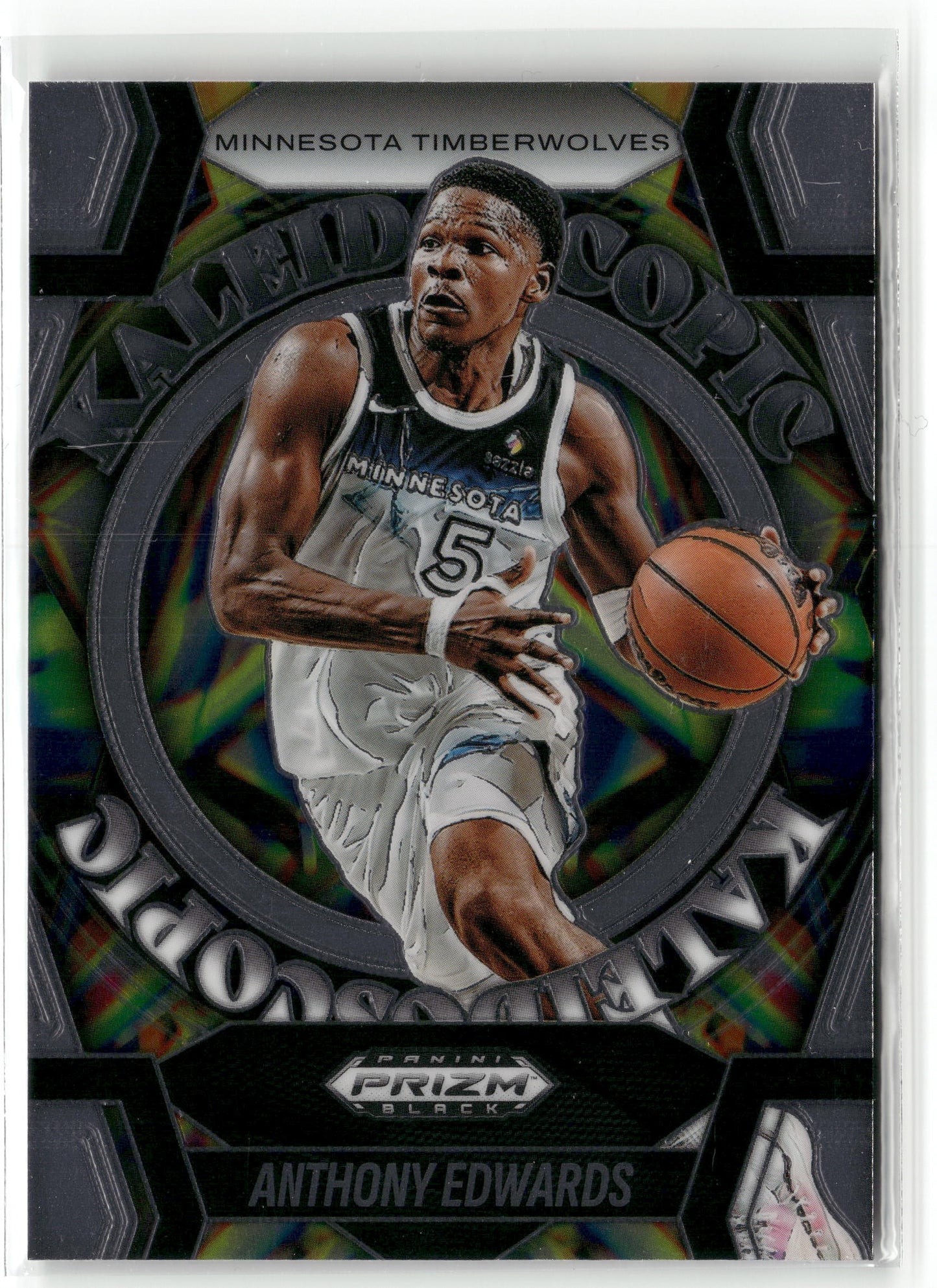 Basketball NBA Anthony Edwards 2024-25 Panini Prizm Black Basketball #7 Kaleidoscopic Minnesota Timberwolves Trading Card Original