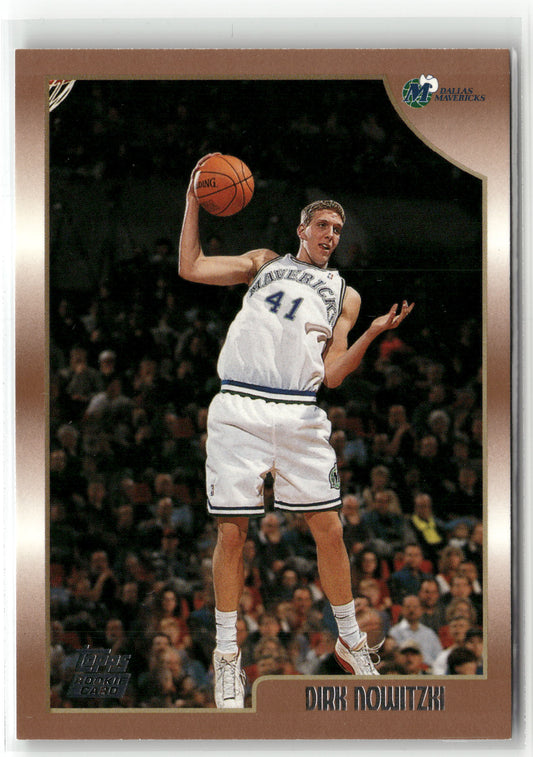 Basketball NBA Dirk Nowitzki 1998 Topps Basketball #154 Rookie Card Dallas Mavericks Rookie Card RC Trading Card Original