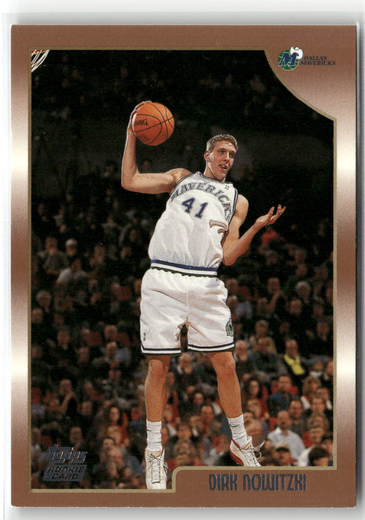 Basketball NBA Dirk Nowitzki 1998 Topps Basketball #154 Rookie Card Dallas Mavericks Rookie Card RC Trading Card Original