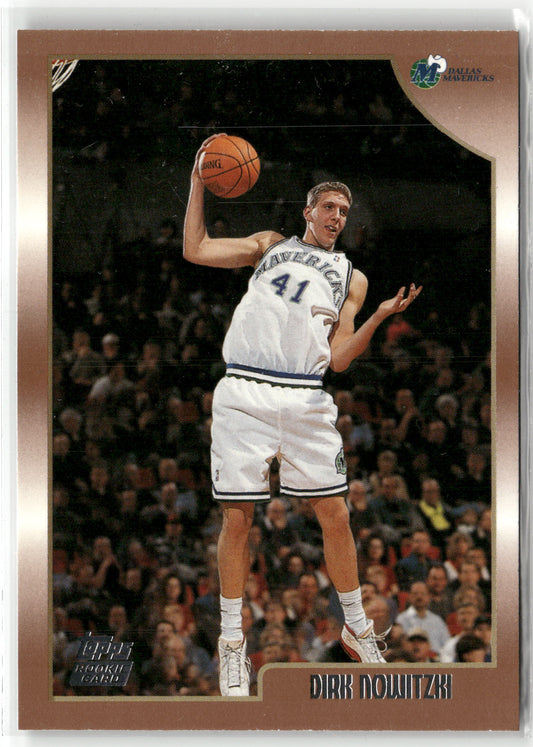 Basketball NBA Dirk Nowitzki 1998 Topps Basketball #154 Rookie Card Dallas Mavericks Rookie Card RC Trading Card Original