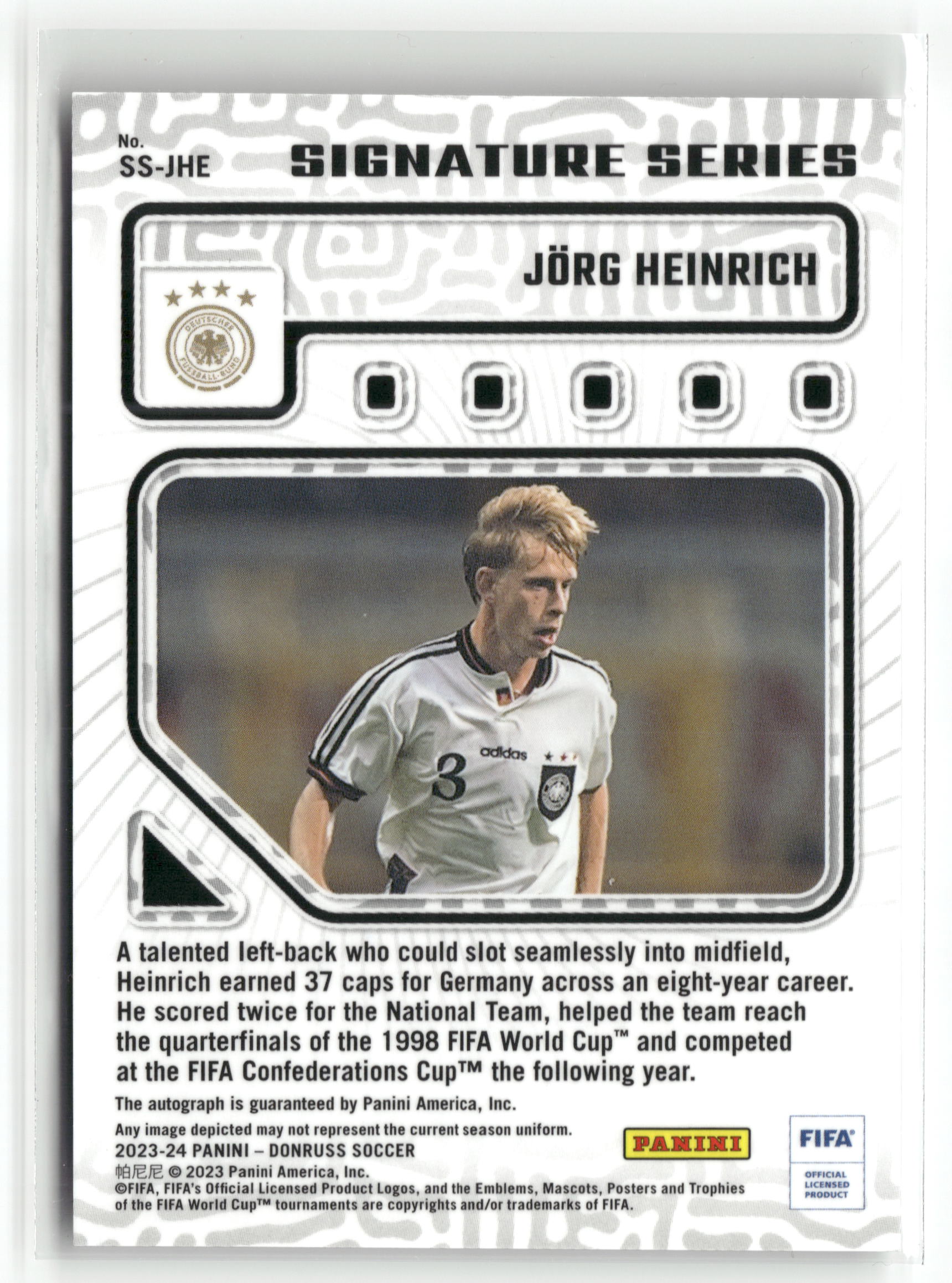 Fußball Jörg Heinrich 2023-24 Panini Donruss Soccer #SS-JHE Auto Germany Trading Card Original
