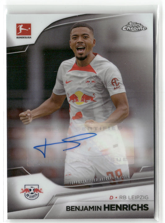 Fußball Benjamin Henrichs 2022-23 Topps Chrome Bundesliga #BCA-BH Auto RB Leipzig Trading Card Original